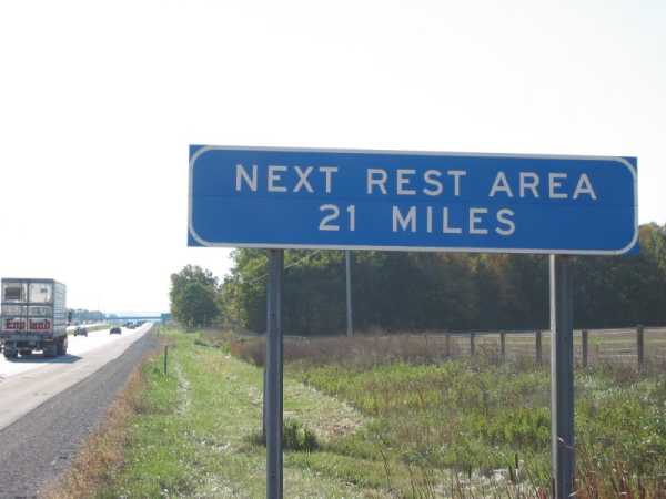 [Next Rest Area 21 Miles]
